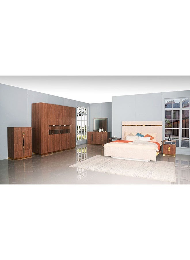 Ronin King Bed Strong and Sturdy Modern Design Wooden Double Bed Furniture Quiet And Comfortable Bed Frame L190xW214xH145 Cm Beige / Golden - pzsku/Z7BFC07C11D97289FDA61Z/45/_/1702045661/4aab870a-bfc0-4e3c-aba3-4b0d7243ab29