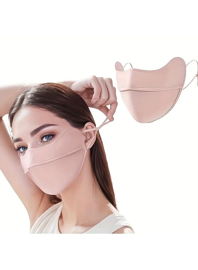 Cool Touch Grey Sun Protection Face Mask Breathable Soft Fabric Summer Accessory - Image 4
