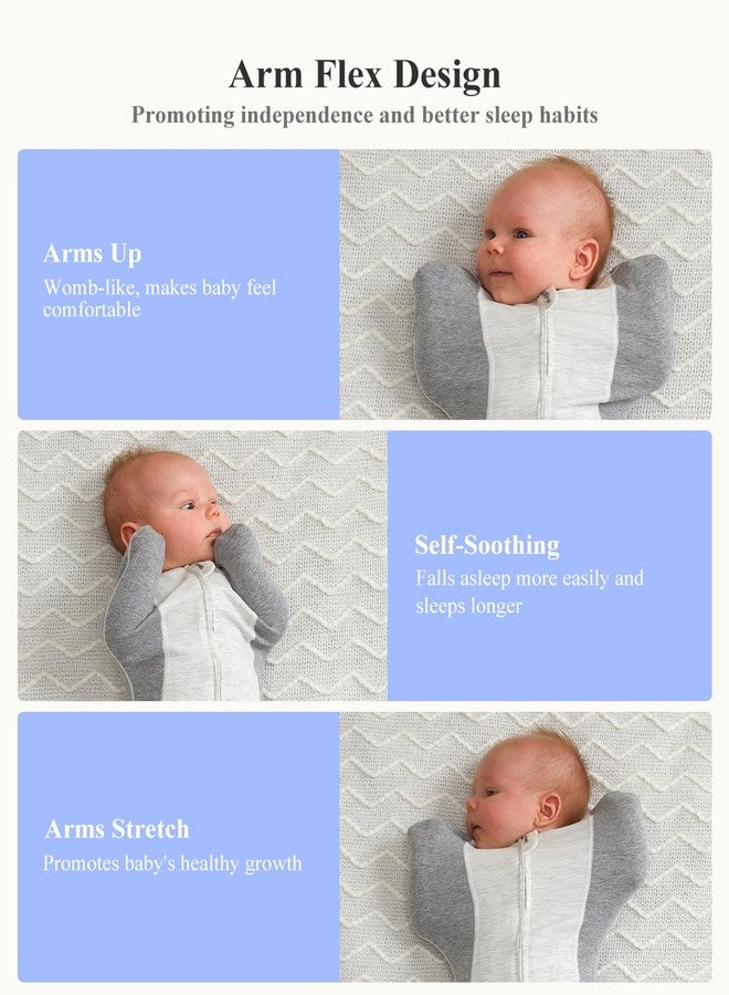 KIDIRA Newborn Swaddle, Swaddles for Newborn 0-1 Months 3.8-6lb, Arms Up Swaddle 0-1 Months with Moisture-Wicking Fabric, Promotes Healthy Hip Development, 2-Way Zipper, 1Pack, Gray - Image 4