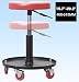 Big RED Creeper GarageShop Seat Heavy Duty Rolling Pneumatic Padded Adjustable Mechanic Stool with Tool Tray Storage Red Large - Image 3