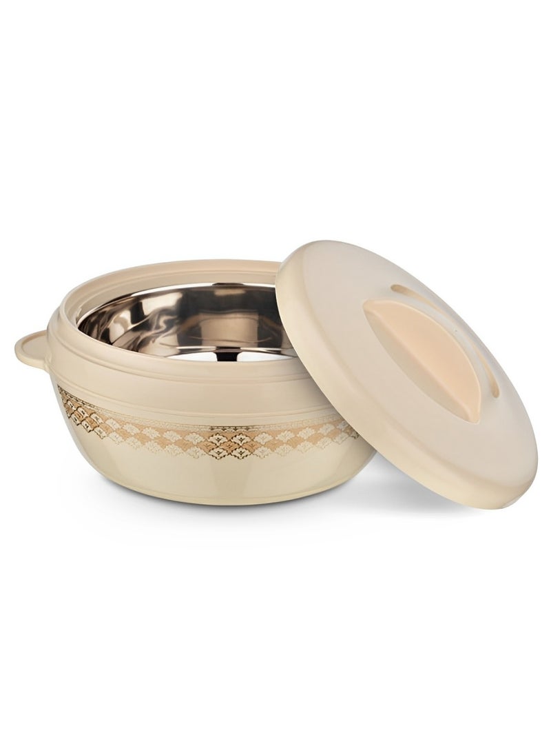 Asian Karishma Stainless Steel Insulated Casserole  Hot & Cold Food Warmer Beige - 2500ML  - Image 2