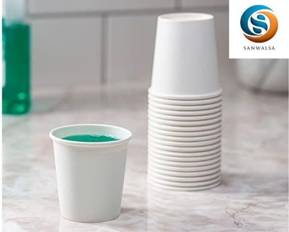 SANWALSA [200 ml, 200 Count, White, 7 Oz Disposable White Paper Cup | Eco-Friendly & Biodegradable Cups for Wedding, Party, Picnic, Travel | Ideal for Tea, Coffee, Juice & Water - Image 2