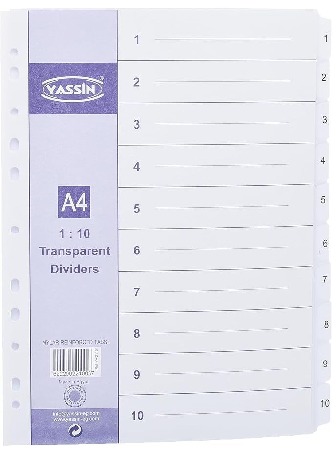 Yassin Spacers, 1:10 Transparent Design for Efficient Document Organization