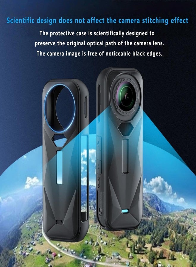 SQUISHCO 4Pcs Silicone Skin Cover for Insta 360 X5, Anti-Scratch Protective Soft Silicone Cover with Lens Guard and Lanyard, Lightweight Case for Action Camera - Image 3