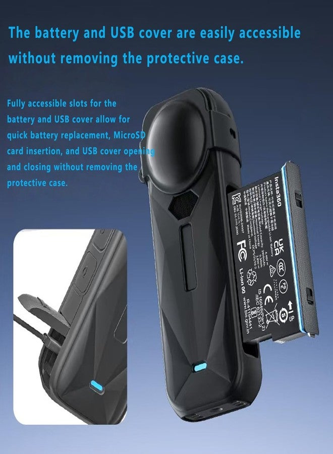 SQUISHCO 4Pcs Silicone Skin Cover for Insta 360 X5, Anti-Scratch Protective Soft Silicone Cover with Lens Guard and Lanyard, Lightweight Case for Action Camera - Image 5