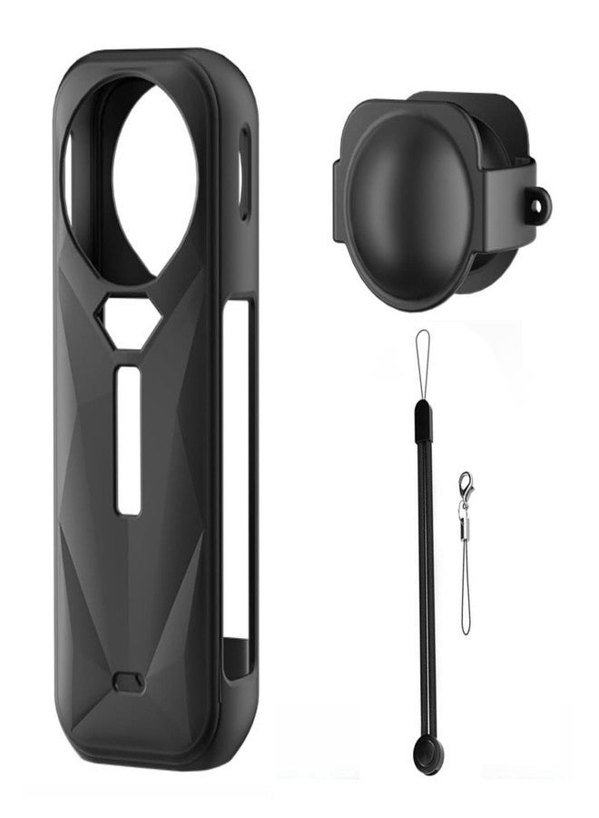 SQUISHCO 4Pcs Silicone Skin Cover for Insta 360 X5, Anti-Scratch Protective Soft Silicone Cover with Lens Guard and Lanyard, Lightweight Case for Action Camera - Image 1