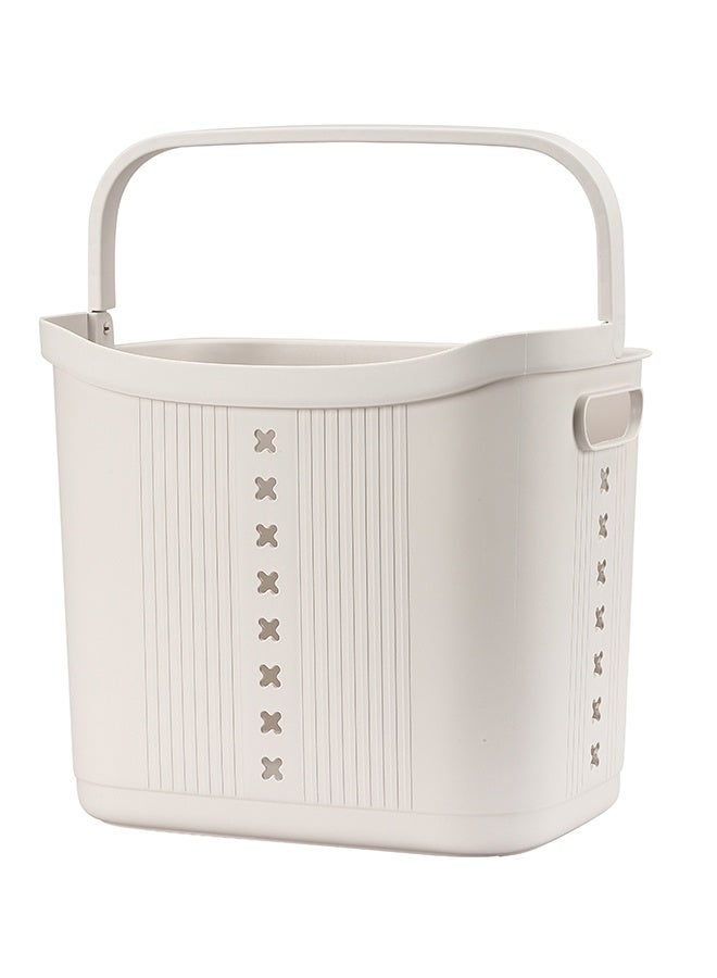 LAWAZIM Plastic Laundry Basket -Beige- 35L Laundry Hamper with Comfortable Handles, Easy-to-Clean Surface, Durable Build, and Ventilated Design -for Clothes, Storage, Bathrooms, and Home Organization - Image 2