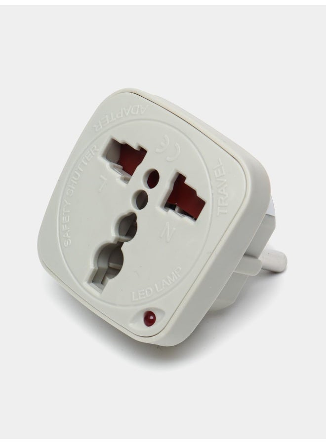Terminator Multi Travel Adaptor Suchko To Universal Power Adapter Uk/Us/Au To Eu Converter With Shutter And Indicator Tl15