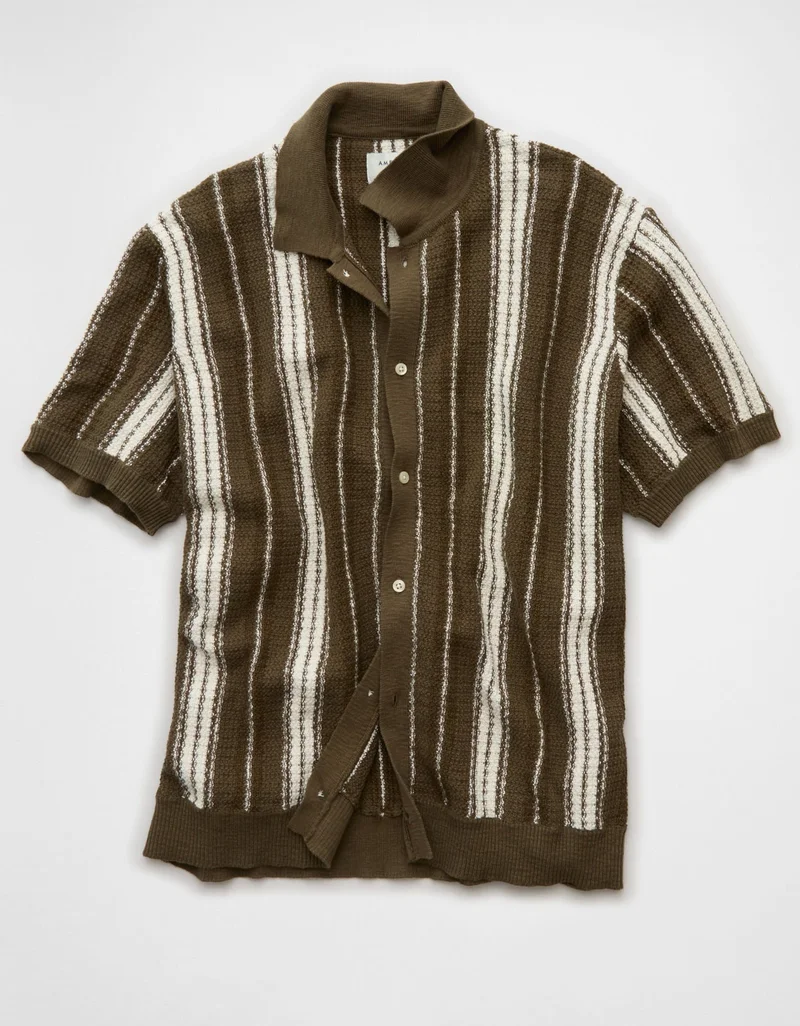 American Eagle  AE Short-Sleeve Sweater Polo for Men | Best Price UAE