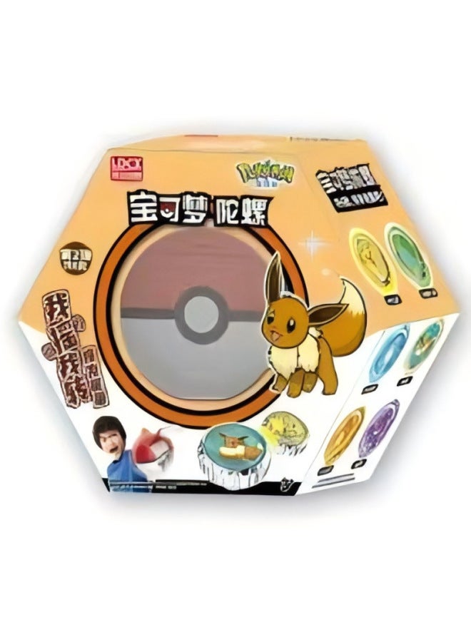 Smart Genuine Baokemeng Children's Toy Surrounding Elf Ball Pikachu Small Fire Dragon Geng Ghost 2nd Play Top-Color:Eevee - Image 1