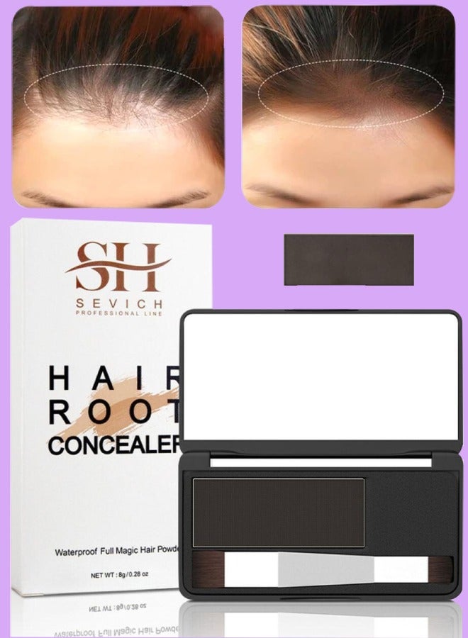 Sevich مخفي جذور الشعر المقاوم للماء مسحوق سحري كامل لجذور الشعر ظل لون الشعر تغطية الشعر الرمادي لمسة شعر مسحوق شعر ظل تغطية مسحوق بني داكن 8 جرام - Image 1