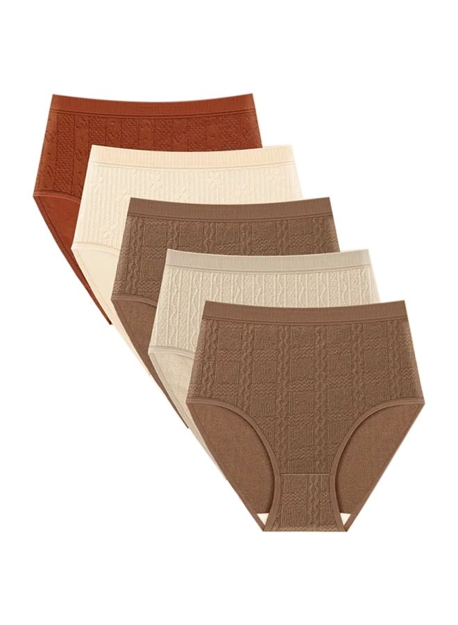 Zeemey Zeemey 5-Piece Cotton Bikini Breathable Panties Low Waist Fashionable LadiesPanties  - Image 1