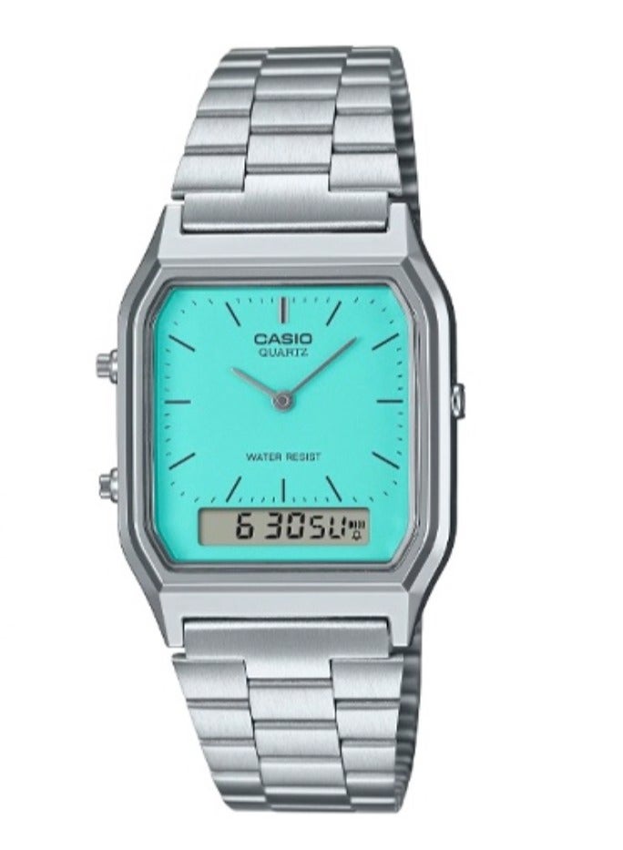 Casio AQ-230A-2A1MQY Blue Dial Unisex Analog Quartz Watch with Stainless Steel Strap - Image 1