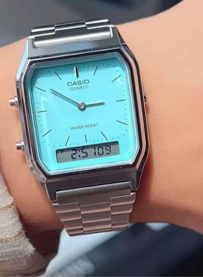 Casio AQ-230A-2A1MQY Blue Dial Unisex Analog Quartz Watch with Stainless Steel Strap - Image 4