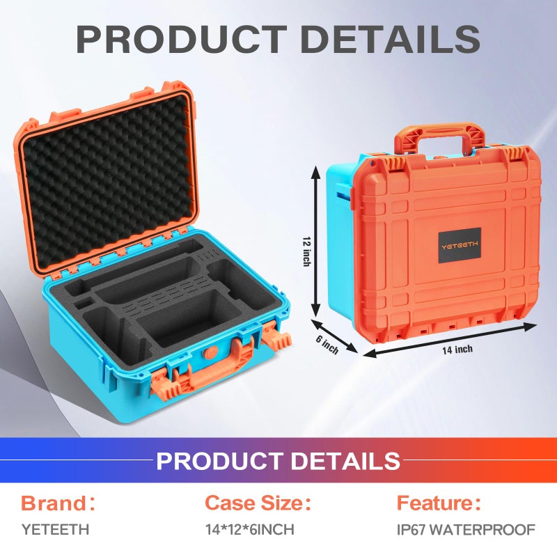 YETEETH Carrying Game Case for Nintendo Switch 2 - Waterproof Protective Travel Case for Switch 2 Console Pro Grip Controller Dock Accessories | Portable Protective Storage Cases â€“ Family Gamers Kids & Adults - Image 4