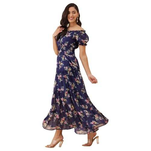 Rare Women's Regular Fit Fit & Flare Dress (EP7546B_Navy Blue S) - Image 2
