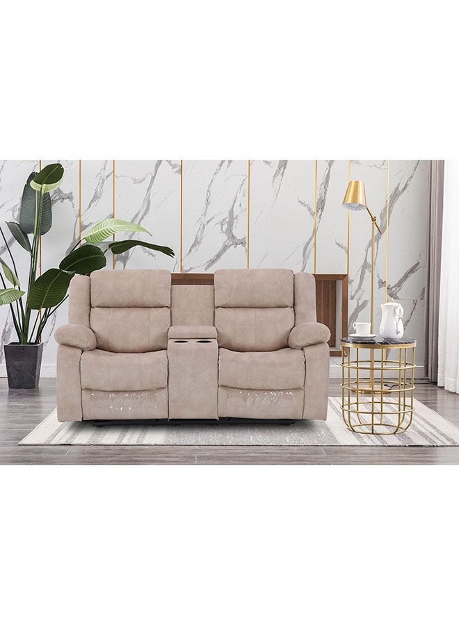DANUBE HOME Aegon كرسي استرخاء بمقعدين تصميم حديث أرائك بمقعدين أثاث غرفة المعيشة مريح L 153x90x101 سم بيج  - Image 1
