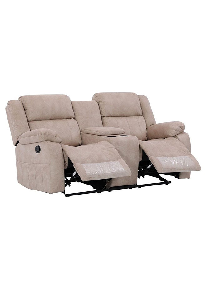 DANUBE HOME Aegon كرسي استرخاء بمقعدين تصميم حديث أرائك بمقعدين أثاث غرفة المعيشة مريح L 153x90x101 سم بيج  - Image 2
