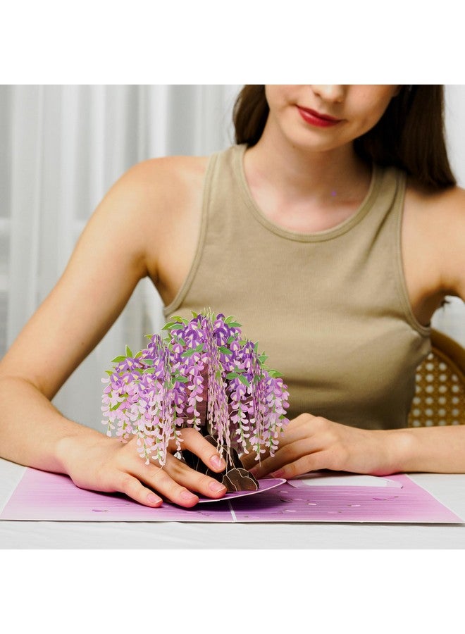 Paper Love 3D Wisteria Tree Pop Up Card With Detachable Popup Keepsake Gift For Birthday Anniversary Thank You All Occasion Or Just Because Oversized 10 X 7 Cards Includes Envelope And Note - Image 2