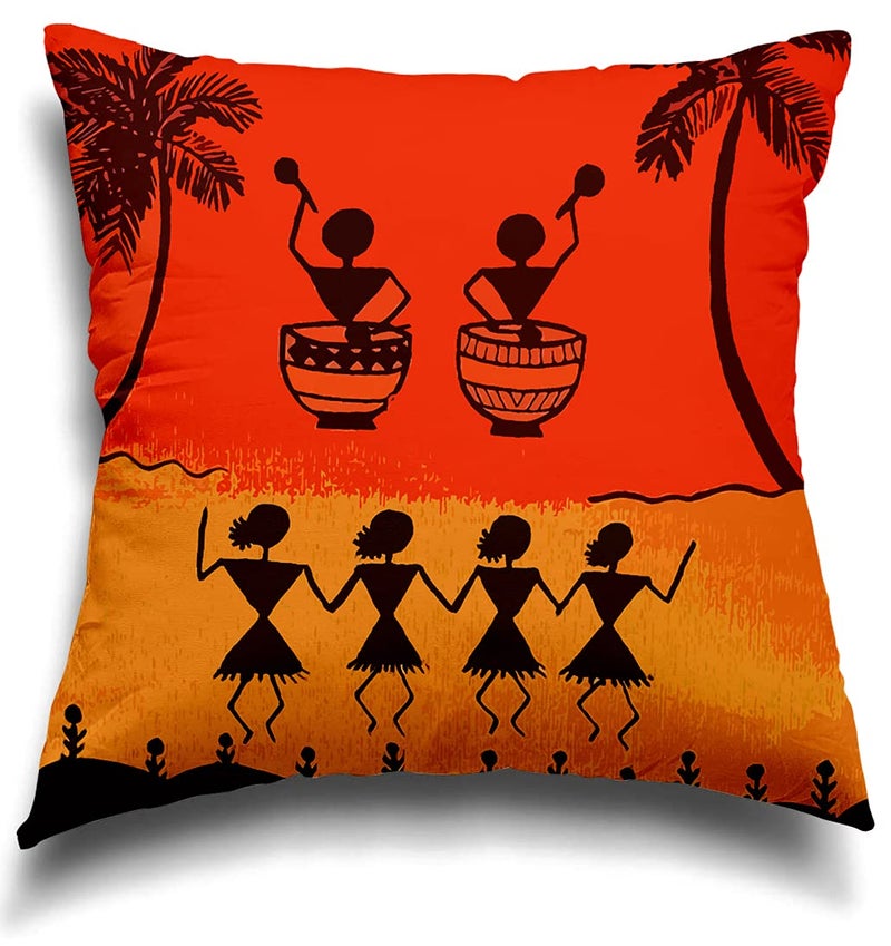 homewards Satin Digital Printed Cushion Covers 16x16 Inches Multicolour Set of 5 - Image 3