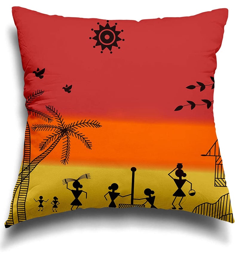 homewards Satin Digital Printed Cushion Covers 16x16 Inches Multicolour Set of 5 - Image 4