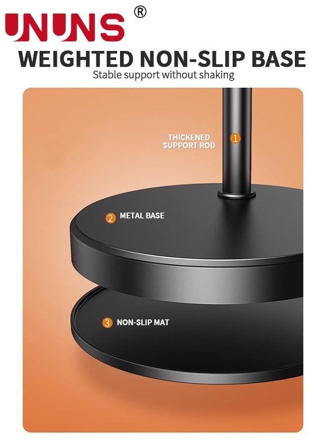 UNUNS - Selfie Ring Light With Stand And Phone Holder,Overhead Camera Mount With 16cm Ring Lights For Phone,Circle Light With Desk Tripod Adjustable Shooting Arm For Video Recording,Live Streaming,Laptop - Image 1