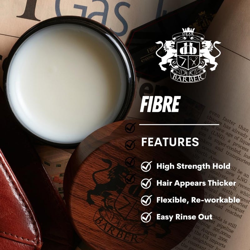 Dear Barber MENS STYLING FIBER HAIR PASTE, Strong Long Lasting Hold, Shapes and Sculpts Hair, Suitable for All Hair Types 3.38 fl oz - Image 2