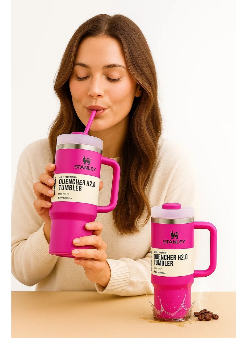 Stanley Stanley Original Flowstate Quencher H2.0 Vacuum Insulated Stainless Steel Mug with Lid and Straw for Water or Iced Tea Coffee Juice Smoothie Etc 1.18 Liter  - Image 3