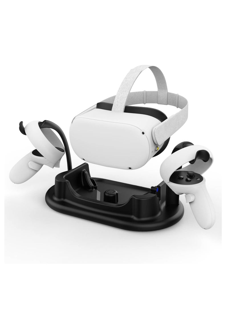 قاعدة شحن لجهاز Oculus Quest 2، وحدة تحكم تعمل باللمس وحامل عرض لوضع سماعة الرأس، حامل طاولة شحن متصل تلقائيًا بمنفذ USB-C وشحن مغناطيسي - Image 1