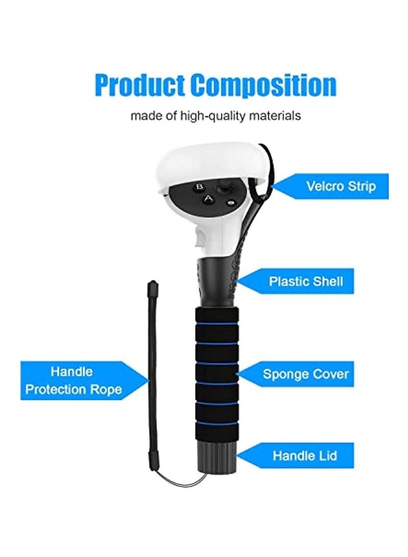 Dual Gamepad Extension Grips For A Comfortable Grip On For Oculus Quest / Quest 2 / Rift S Controllers For Beat Saber Games Compatible With Quest 2 Accessories - Image 2