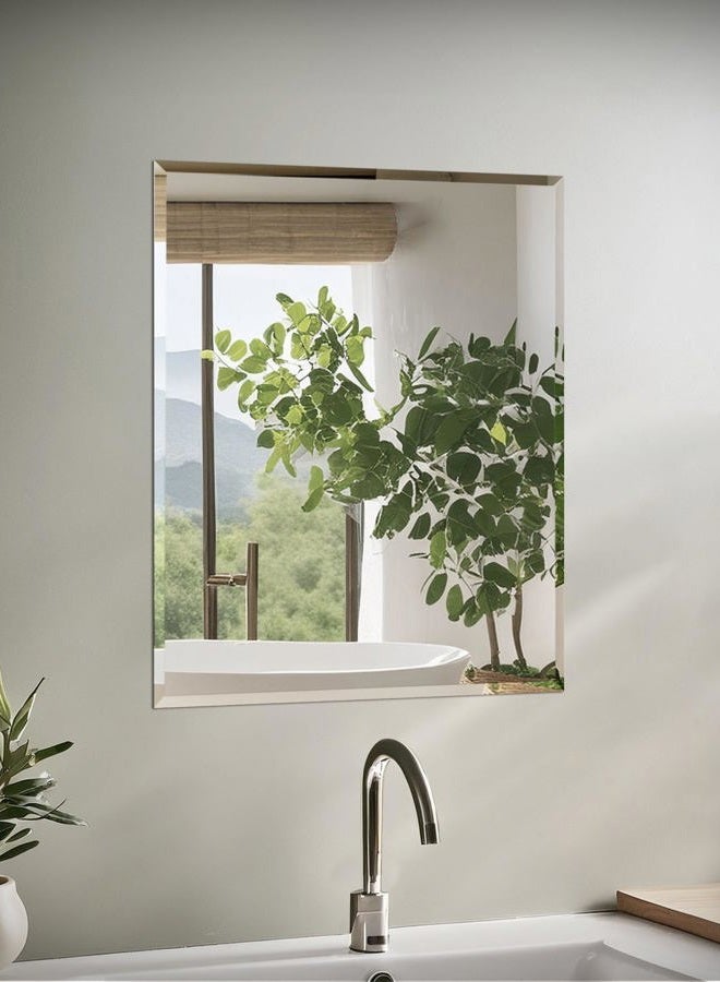 gatco 1803 Bathroom Wall Mirror, 24" H x 20" W Modern Mirror for Living Room, Vanity, Slim Design Beveled Frameless Rectangle Mirror - Hangs Horizontal or Vertical with Easy Mount Safety Bracket - Image 1