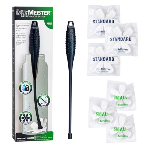 مجموعة بدء DryMeister تجفف داخل الحاويات الضيقة زجاجات المزهريات القارورات كؤوس النبيذ مثانات الترطيب قابلة لإعادة الاستخدام