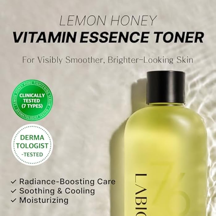 LABIORA Lemon Honey Vitamin Essence Toner for Face – Hydrating & Soothing Facial Toner with Niacinamide, Vitamins C & E, Herbal Extracts for Refreshed, Dewy Skin, Korean Skin Care, 7.1 fl oz / 210ml - Image 2