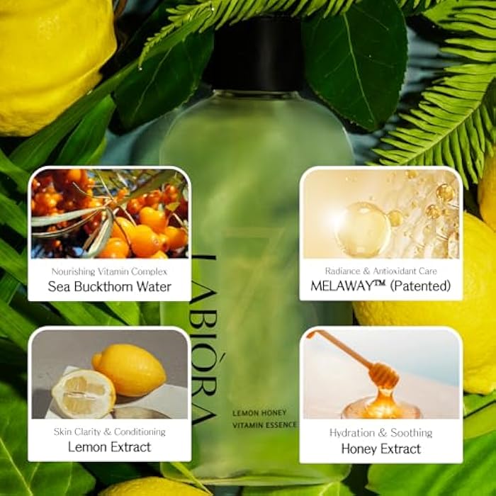 LABIORA Lemon Honey Vitamin Essence Toner for Face – Hydrating & Soothing Facial Toner with Niacinamide, Vitamins C & E, Herbal Extracts for Refreshed, Dewy Skin, Korean Skin Care, 7.1 fl oz / 210ml - Image 3