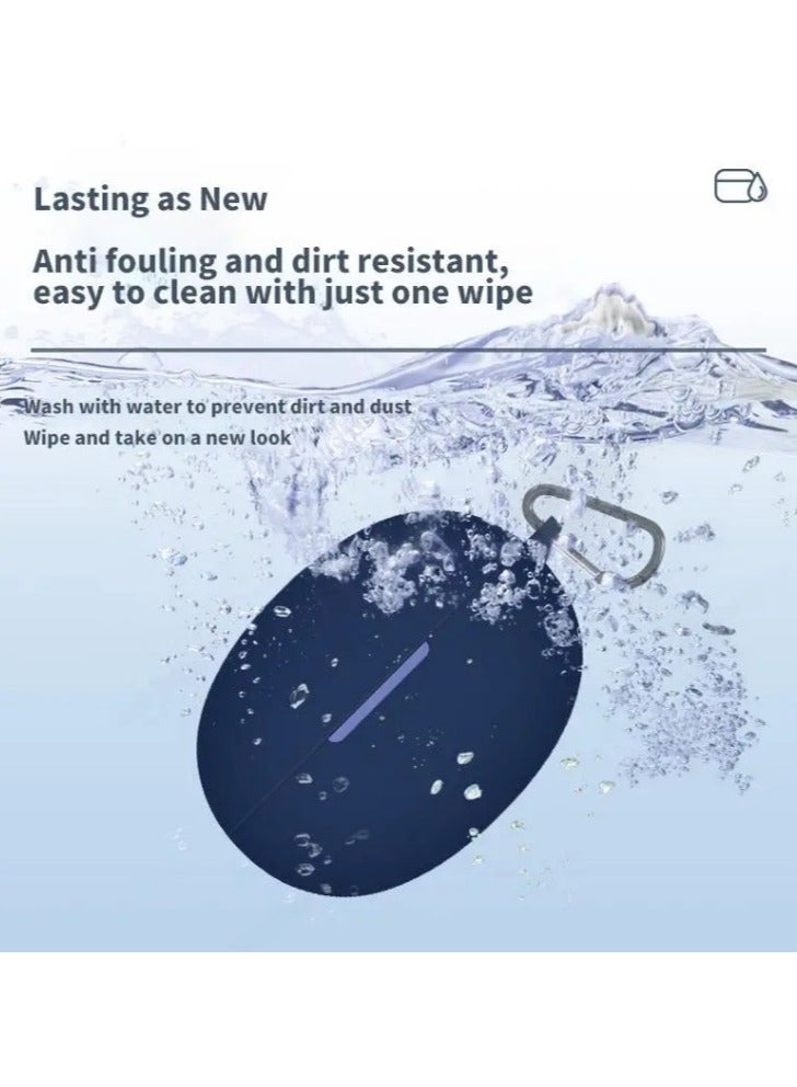 Silicone  Protective  Case for Realme Buds Air 3 Neo with Keychain Cover (black) - Image 4