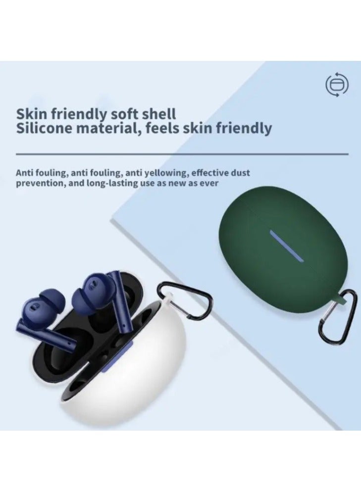 Silicone  Protective  Case for Realme Buds Air 3 Neo with Keychain Cover (black) - Image 5