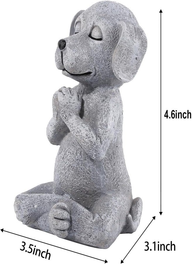 qumHmup Meditating Buddha Dog Statue, Resin Yoga Dog Figurine, Cute Funny Zen Animal Tabletop Decor for Home and Garden - Image 2