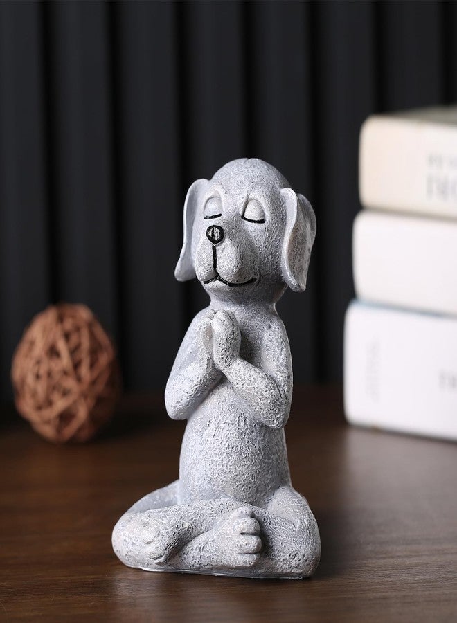 qumHmup Meditating Buddha Dog Statue, Resin Yoga Dog Figurine, Cute Funny Zen Animal Tabletop Decor for Home and Garden - Image 5