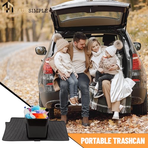 HAUSSIMPLE Car Trash Can Leakproof Mini Auto Organizers Storage Bin Container for Cars & Trucks with Floor Mat Clip Medium 2 Liters Capacity Black - Image 5