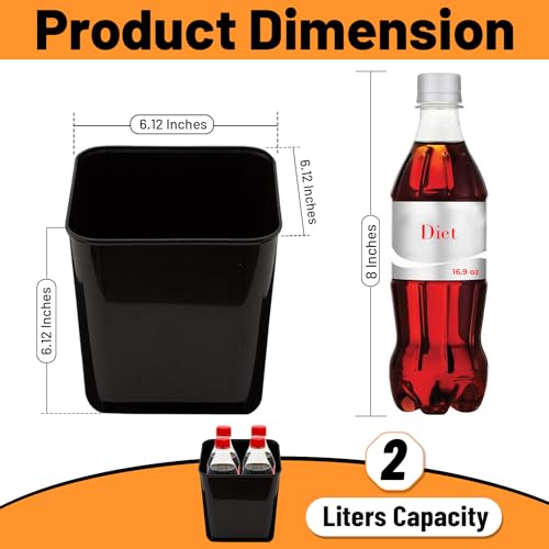 HAUSSIMPLE Car Trash Can Leakproof Mini Auto Organizers Storage Bin Container for Cars & Trucks with Floor Mat Clip Medium 2 Liters Capacity Black - Image 2