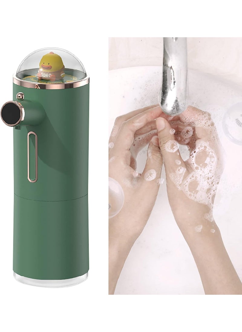 HURRISE Automatic Foam Soap Dispenser for Kids Waterproof Cute Shape Smart Touchless Foaming Hand Soap Dispenser Infrared Sensor Rechargeable for KitchenBathroom Green  - Image 2