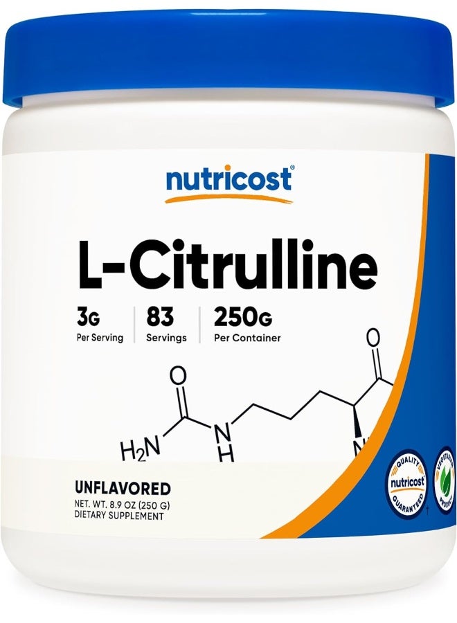 Nutricost Pure L-Citrulline Base Powder 250 Grams - Image 1