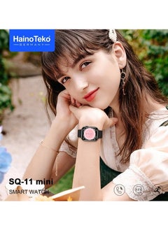 Haino Teko SQ11 Mini Smartwatch with Full-Screen AMOLED Display | Real Waterproof, 3 Interchangeable Straps for Men & Women | Stylish Fitness Tracker, Heart Rate Monitor, Sleep & Activity Tracker | Black Design  - Image 3