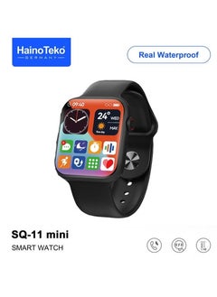 Haino Teko SQ11 Mini Smartwatch with Full-Screen AMOLED Display | Real Waterproof, 3 Interchangeable Straps for Men & Women | Stylish Fitness Tracker, Heart Rate Monitor, Sleep & Activity Tracker | Black Design  - Image 4