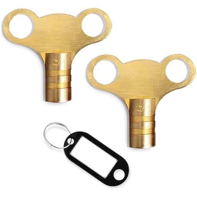 RADIATOR BLEED KEY PACK OF 2, BRASS RADIATOR KEY FOR BLEEDING, VALVE CLOCK KEY FOR RADIATOR VALVE CAPS AND AIR VENT, EASY TO USE PLUMBING BLEED KEY - Image 2