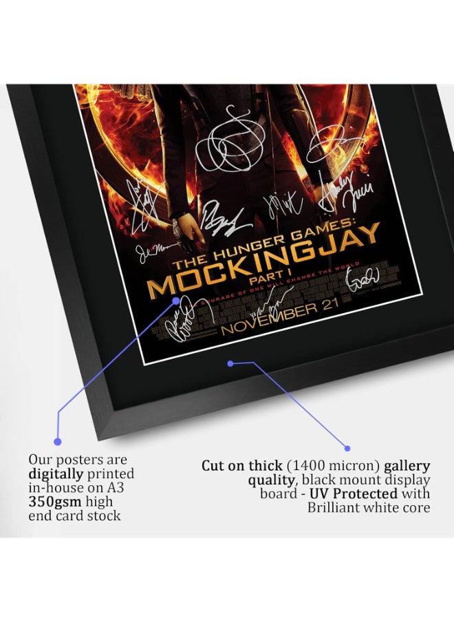 HWC Trading HWC Trading FR A3 The Hunger Games 3 Mockingjay Part 1 Jennifer Lawrence Gifts Printed Poster Signed Autograph Picture for Movie Memorabilia Fans - A3 Framed  - Image 4