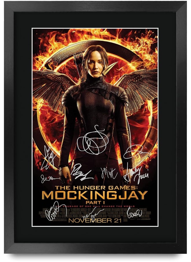 HWC Trading HWC Trading FR A3 The Hunger Games 3 Mockingjay Part 1 Jennifer Lawrence Gifts Printed Poster Signed Autograph Picture for Movie Memorabilia Fans - A3 Framed  - Image 1