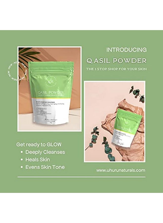 Uhuru Naturals - Huru Naturals Qasil Powder 20 جرام قناع الوجه الصومالي القديم للتنظيف العميق اللطيف للبشرة المتوهجة الجميلة. يقلل من العلامات الداكنة والندوب. يضيء. يزيل السموم. - Image 1