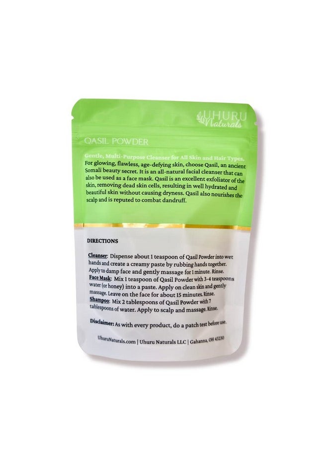 Uhuru Naturals - Huru Naturals Qasil Powder 20 جرام قناع الوجه الصومالي القديم للتنظيف العميق اللطيف للبشرة المتوهجة الجميلة. يقلل من العلامات الداكنة والندوب. يضيء. يزيل السموم. - Image 1