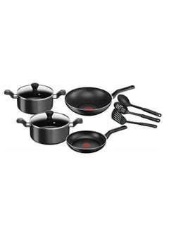 Tefal 9-Piece Aluminum Super Cook Non-Stick Cookware Set Black 24cm UAE ...